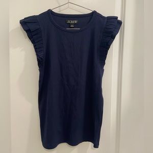 JCrew Vintage Ribbed Ruffle Sleeve T-Shirt